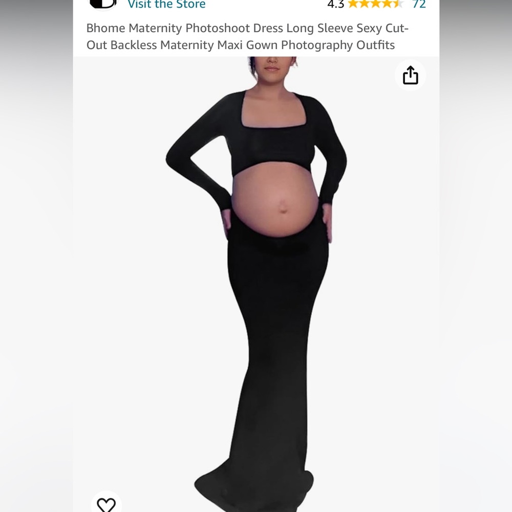 Black maternity photo shoot dress
